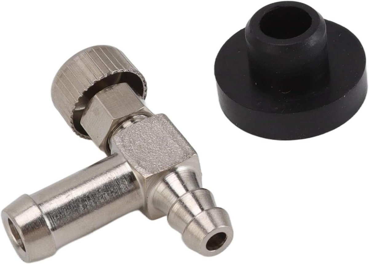 Brandstof Gastank Doorvoer - Afsluitklep Generator - Generator Onderhoud - Duurzaam Ijzer Rubber - 46g - Zwart