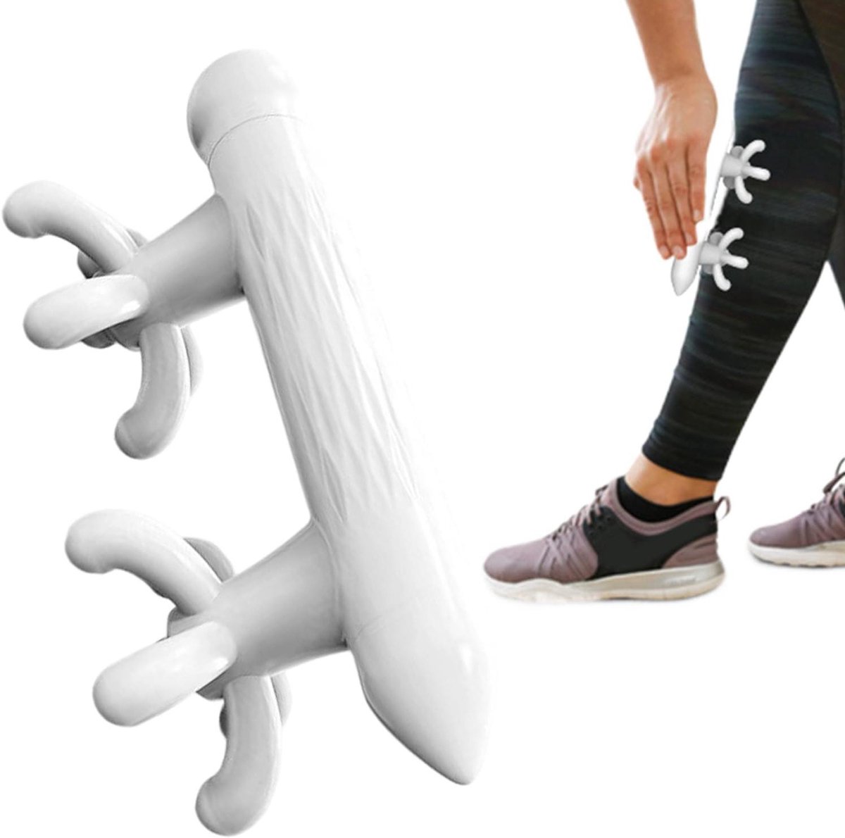 Fascia Tool - Trigger Point Apparaat - Spierontspanning Na Sport - Antislip Grip Ontwerp - 21 x 75 cm - Wit