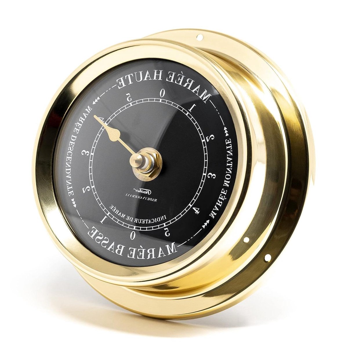 Getijdenklok - Mechanisch uurwerk - Tij voorspellen - Messing behuizing - 125 mm - Zwart