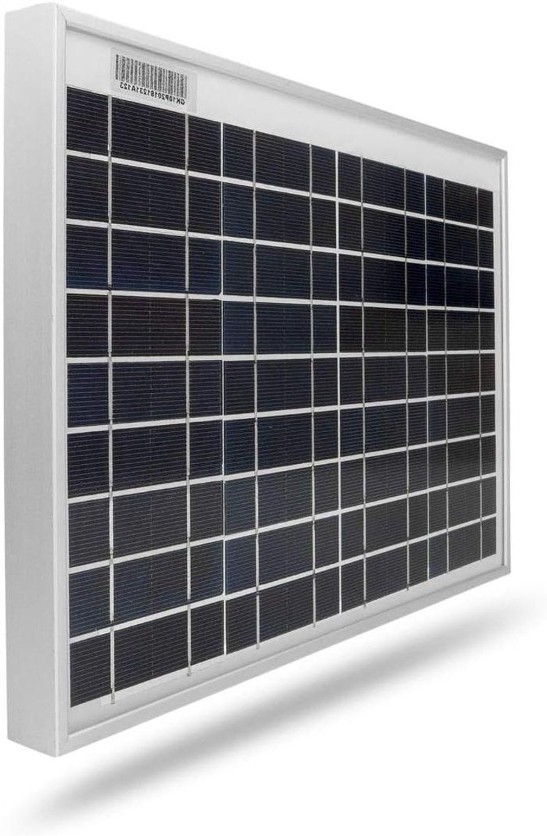 Zonnepaneel 10 Watt - Monokristallijn paneel - Off-grid stroomvoorziening - Hoge efficiëntie - 33x29 cm - Zwart