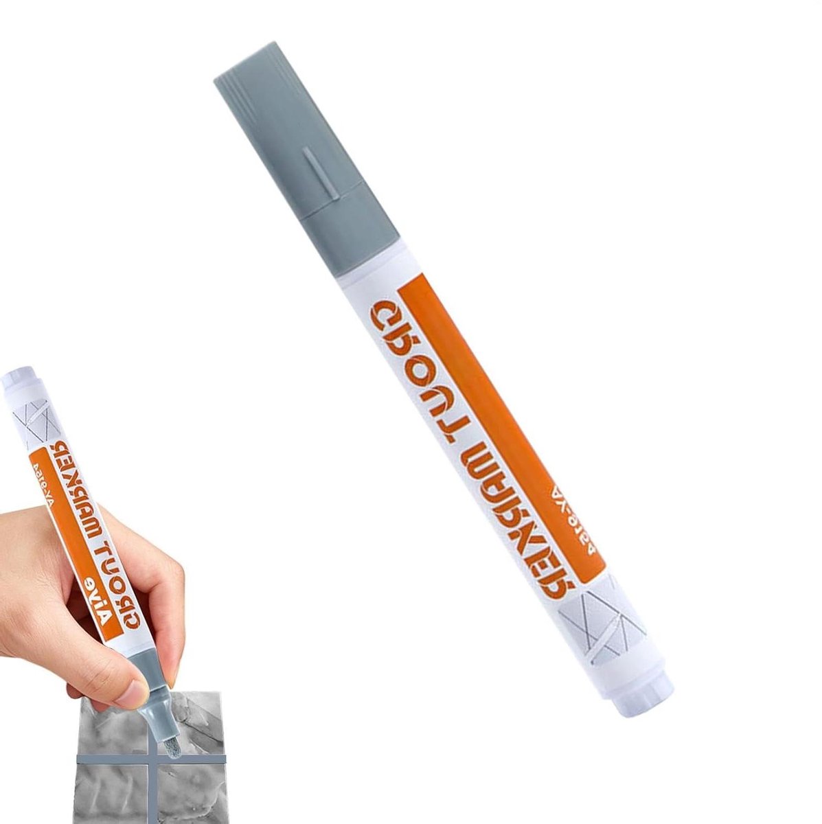 Voegpen Reparatie - Voegverf Stift - Tegels Opfrissen - Snel Drogen - 14 cm Lengte - Grijs