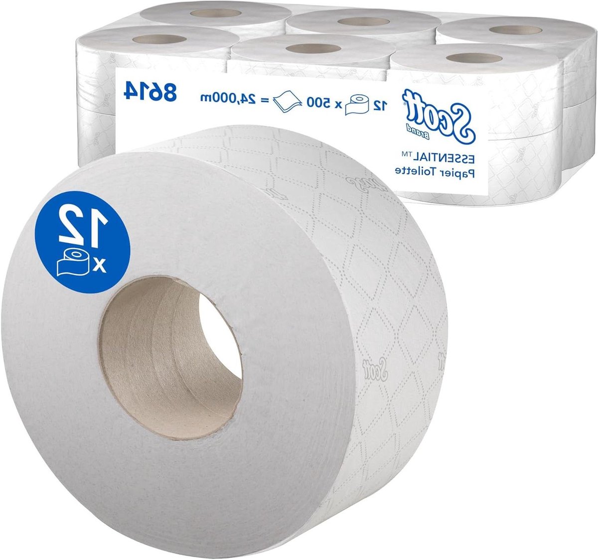 Jumbo Toiletrollen - Toiletpapier Rollen - Hygiënisch Werken - Biologisch Afbreekbaar - 6000 Vellen - Wit