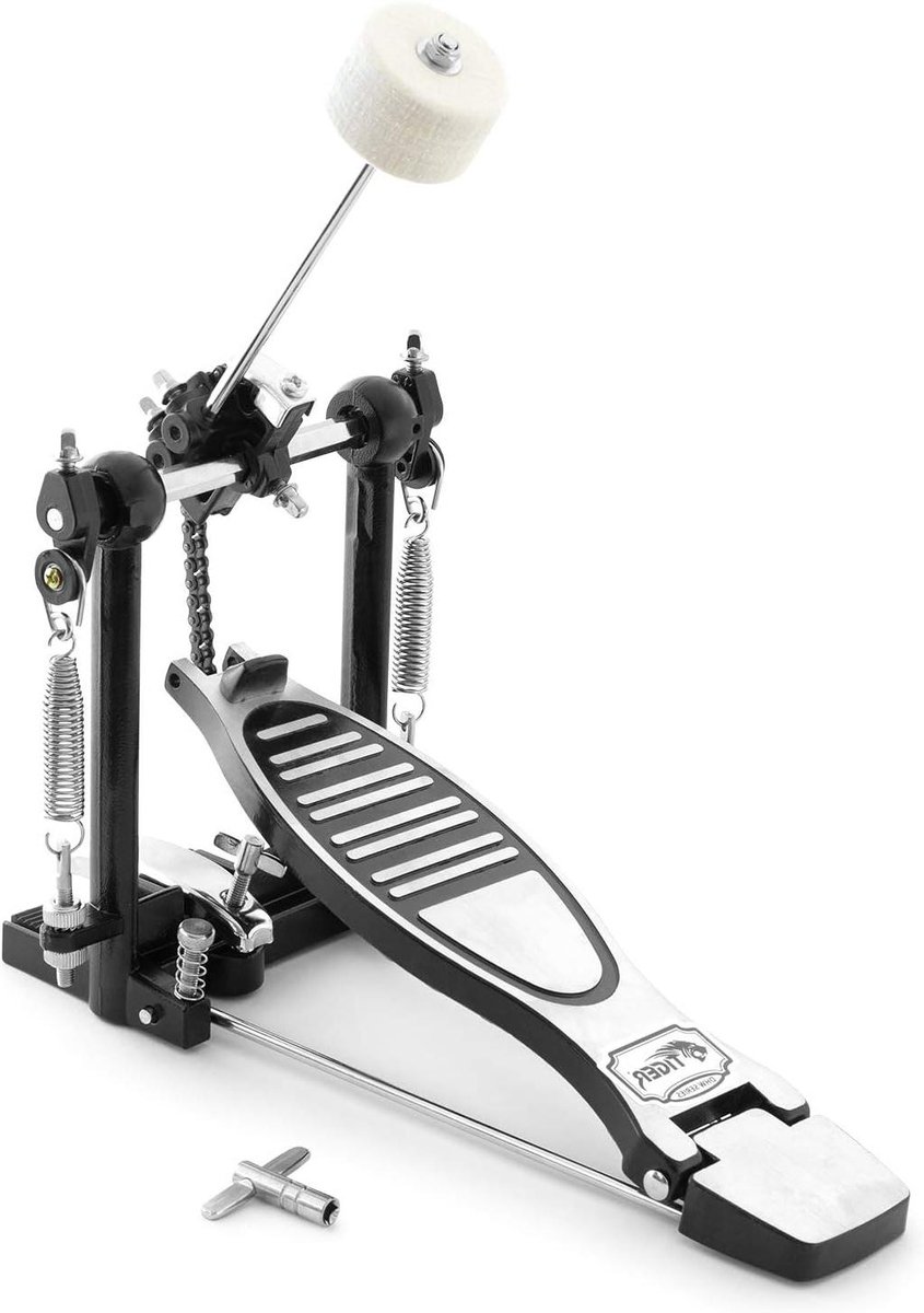 Enkele Vloermachine - Basdrum Pedaal - Muziek Maken - Gelijkmatige Grip - 13 Kilogram - Chroom