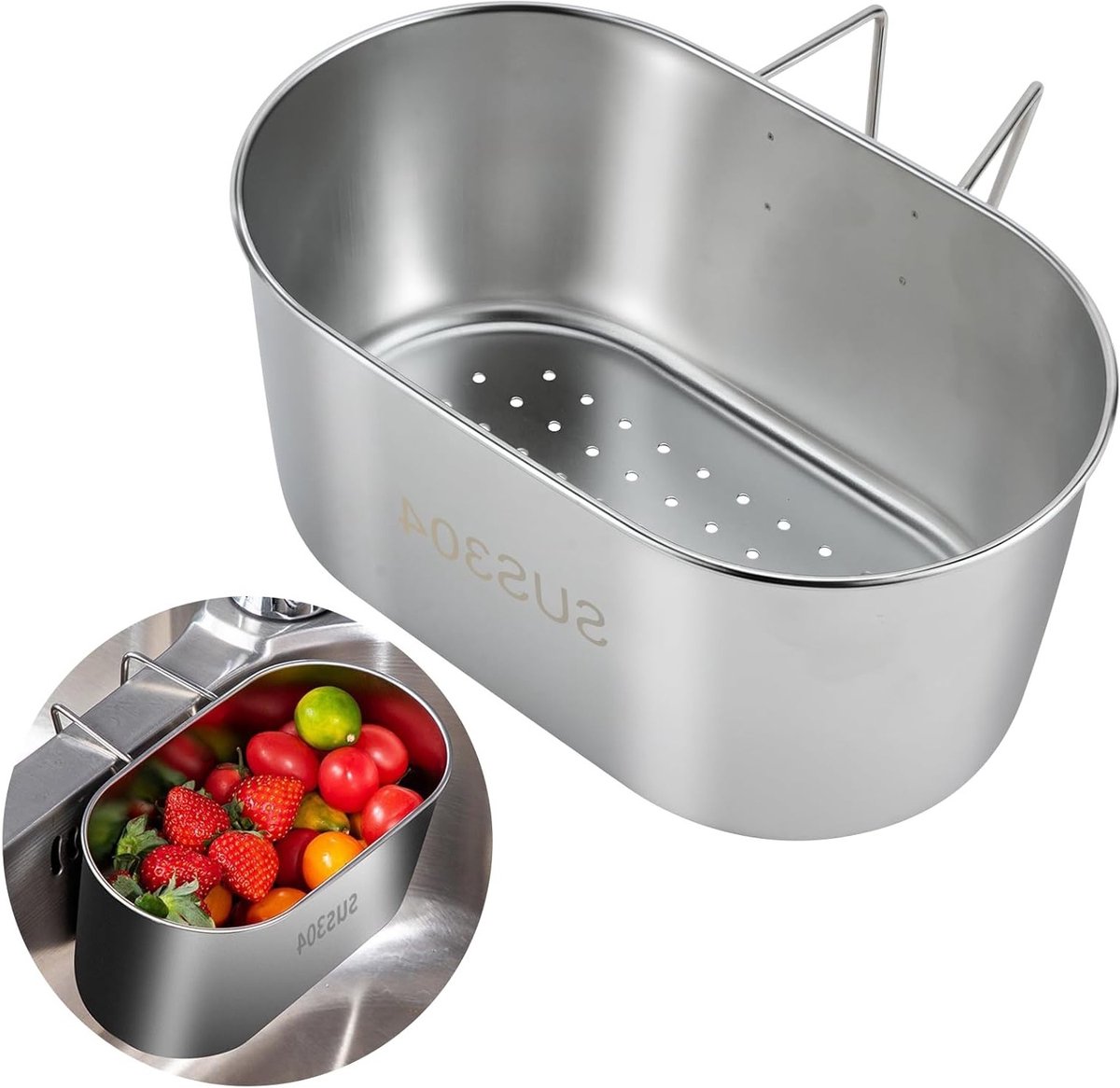 RVS Afvalbak en Organiser voor de Keuken, Multifunctionele Caddy voor Afvoer, Groenten en Keukenaccessoires