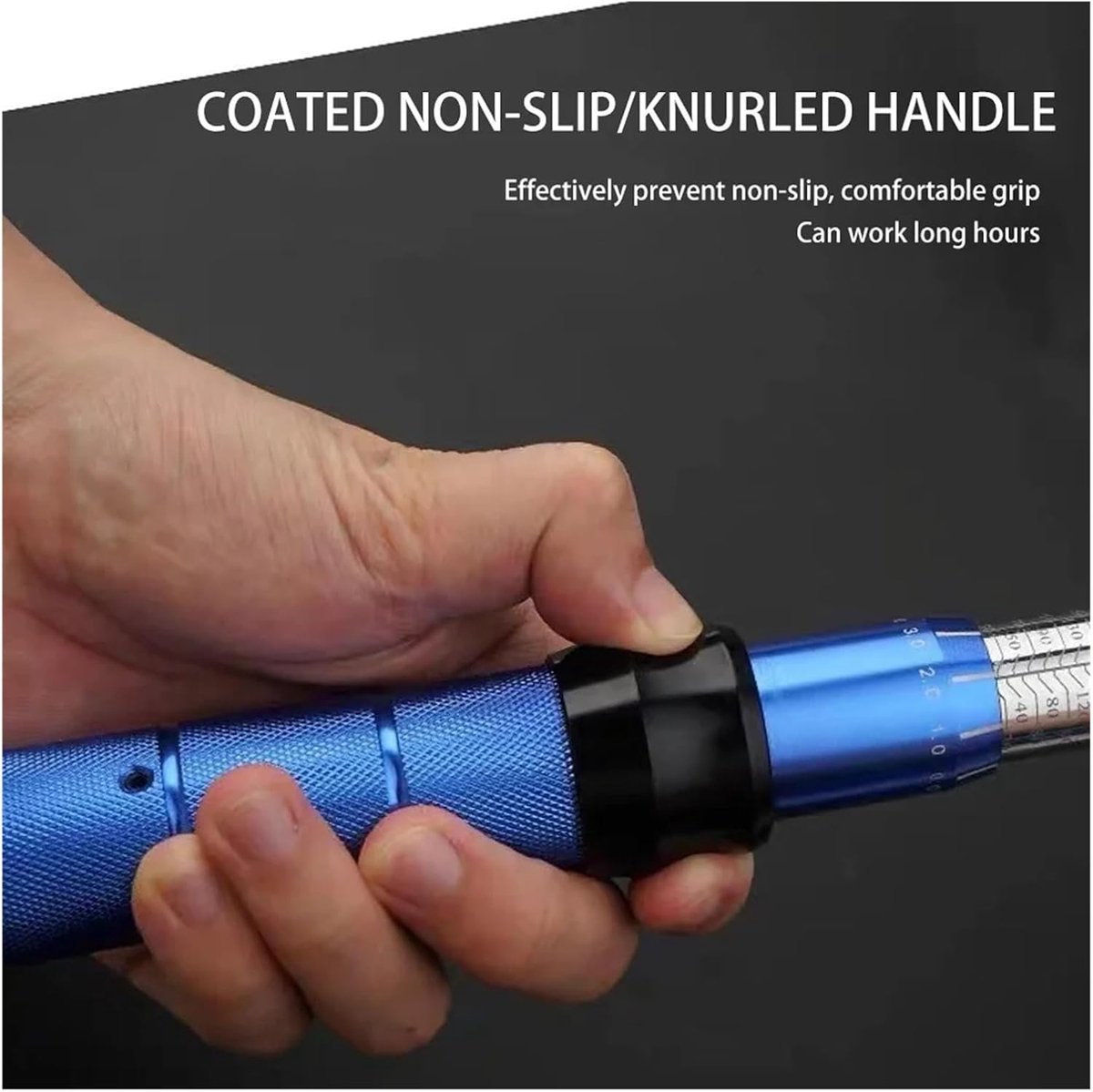 Momentsleutel - Koppel sleutel - Vastzetten bouten - Precisie instelling - 3/8 inch 5-60Nm - Zilver blauw