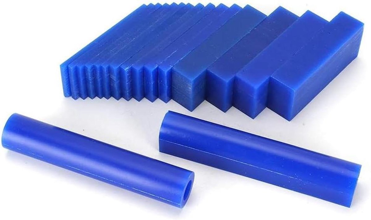 Carving Wax Set - Gietmal Materiaal - Sieraden Maken - Flexibel en Duurzaam - 15 Stuks + 2 Tubes - Blauw