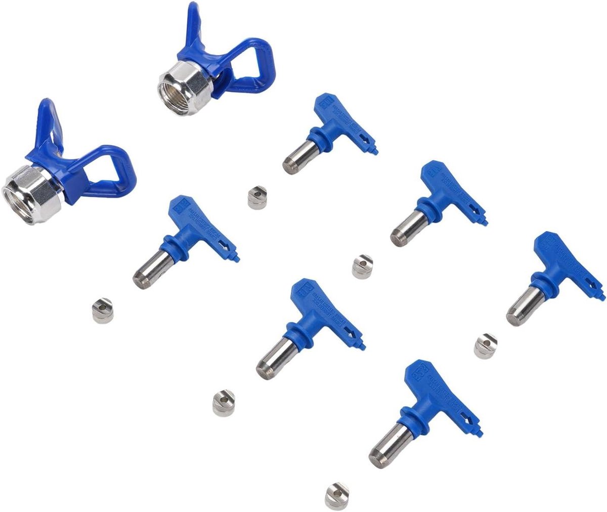 Airless Spuitmondset - Verfsproeier Tips - Binnen en Buiten Schilderen - 6 Flexibele Modellen - 8 Delig - Blauw