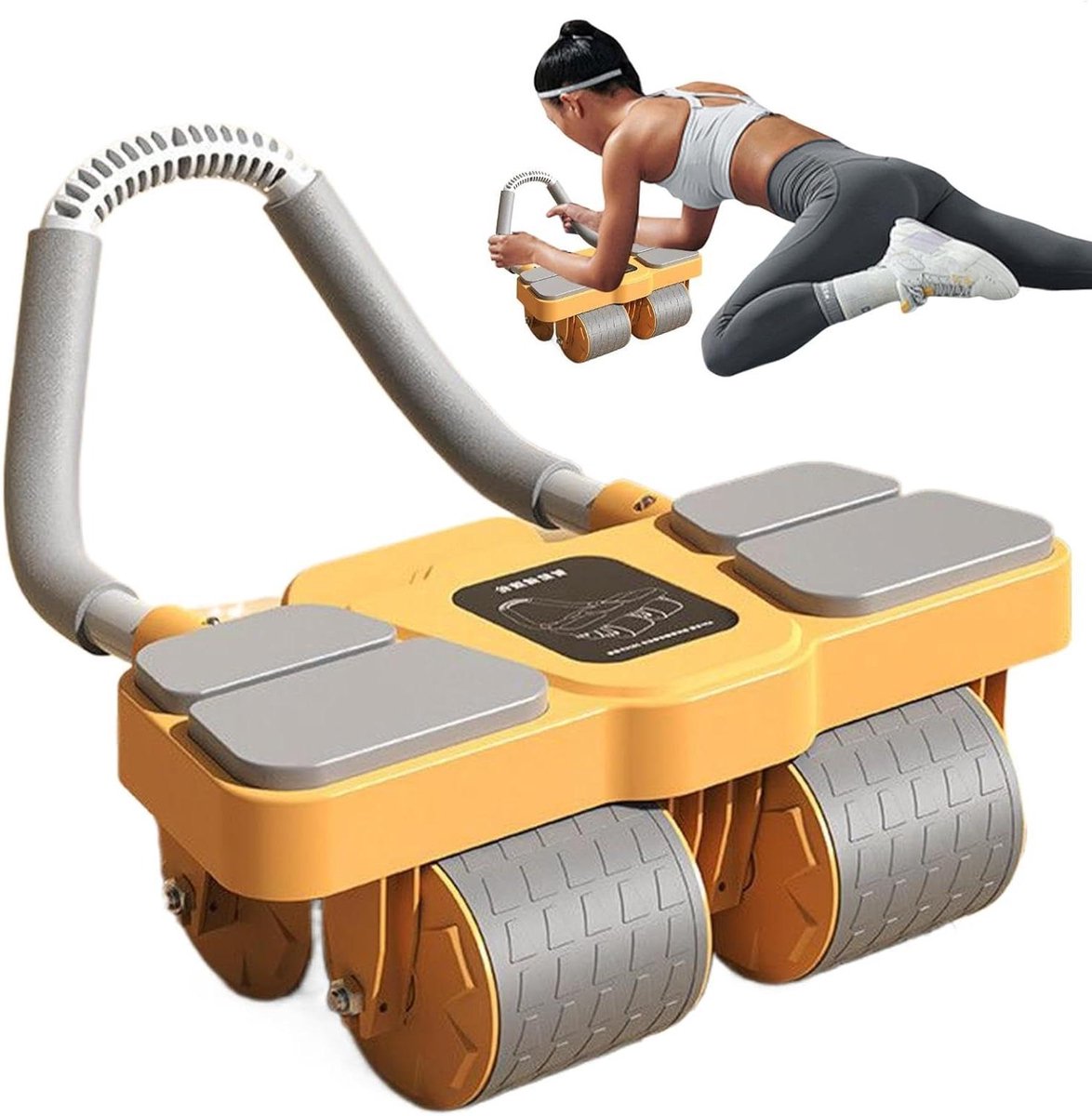 Buikspierwiel - Core trainer - Thuistraining - Automatische ondersteuning - 39 x 24 x 14 cm - Oranje