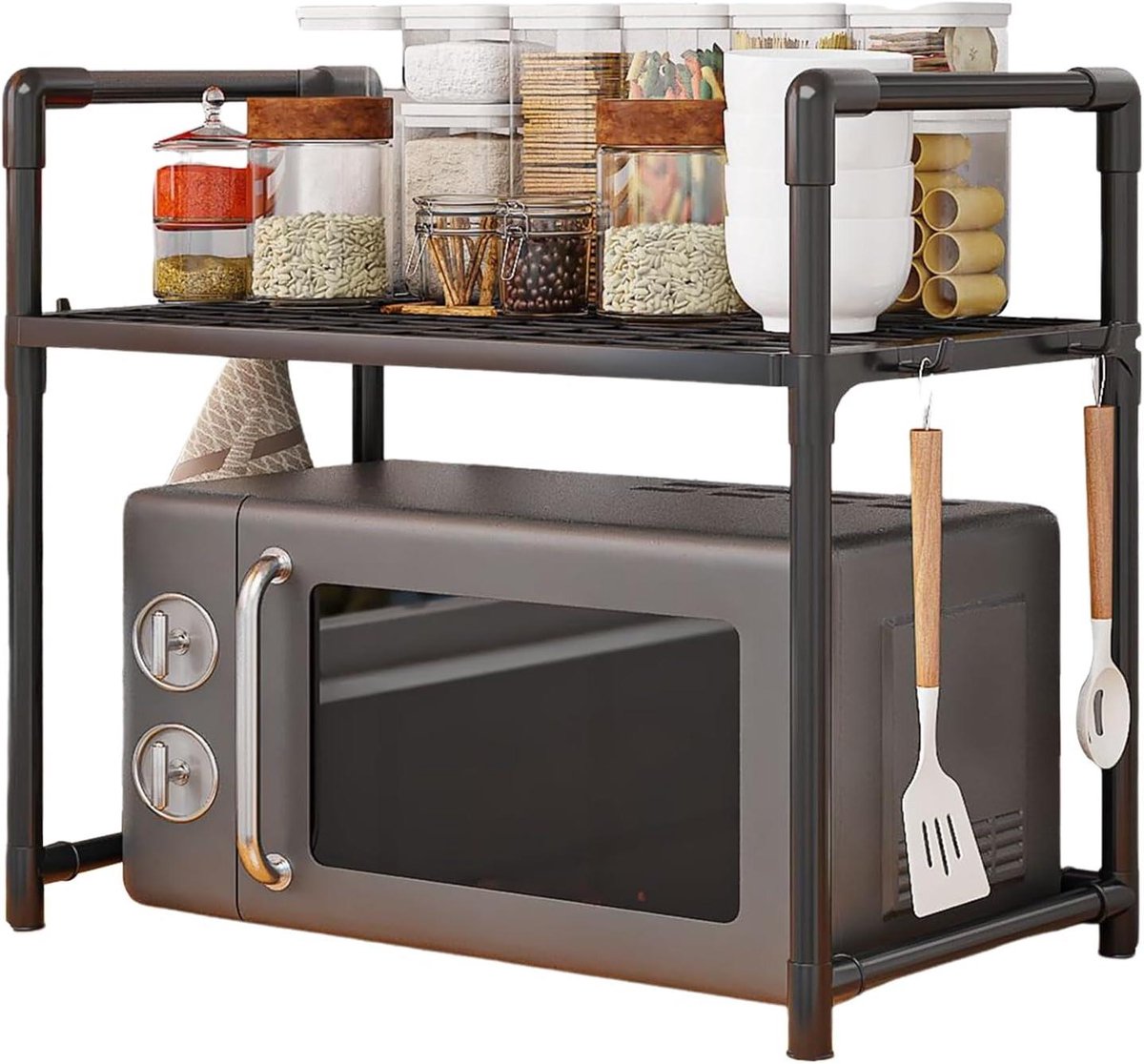 Magnetronrek - Keuken organizer - Ruimte benutten - Afneembare structuur - 5 cm diep - Zwart