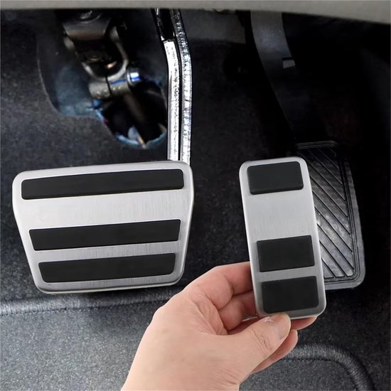 Pedaal Hoes Set - Auto Pedaal Covers - Verbeter Rijervaring - Antislip Ontwerp - 1 Set - Zilver Zwart — afbeelding 4