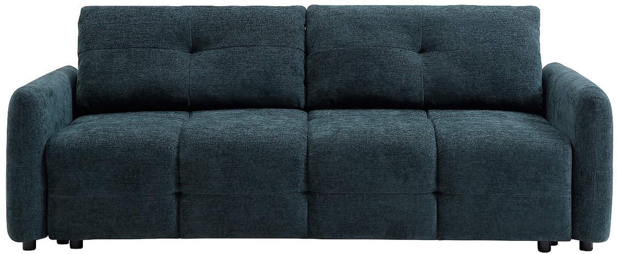 Vente-unique Driezitsslaapbank in getextureerde blauwgroene stof ZAREMI Groenblauw