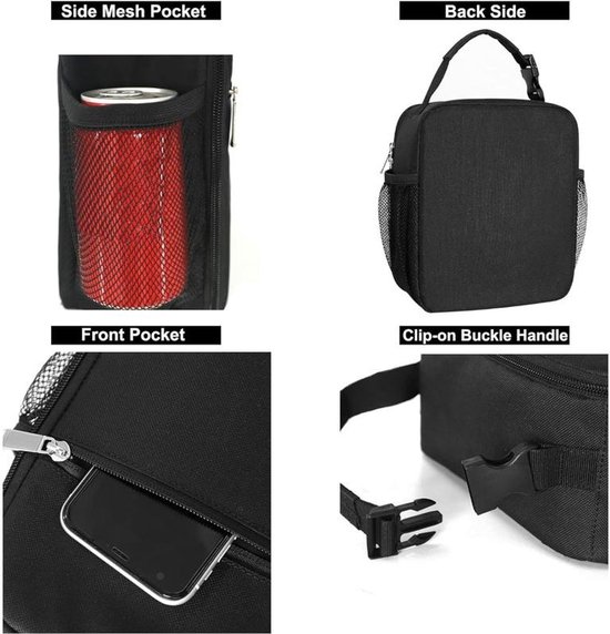Koeltas - Koeltasje - Lunchtas - Laags Geïsoleerde Koeltas - Koeltas geschikt voor rugzak - Waterdicht & Lekvrij - Geïsoleerde Koeltas - 6L - Zwart - LOUZIR van LOUZIR — afbeelding 4