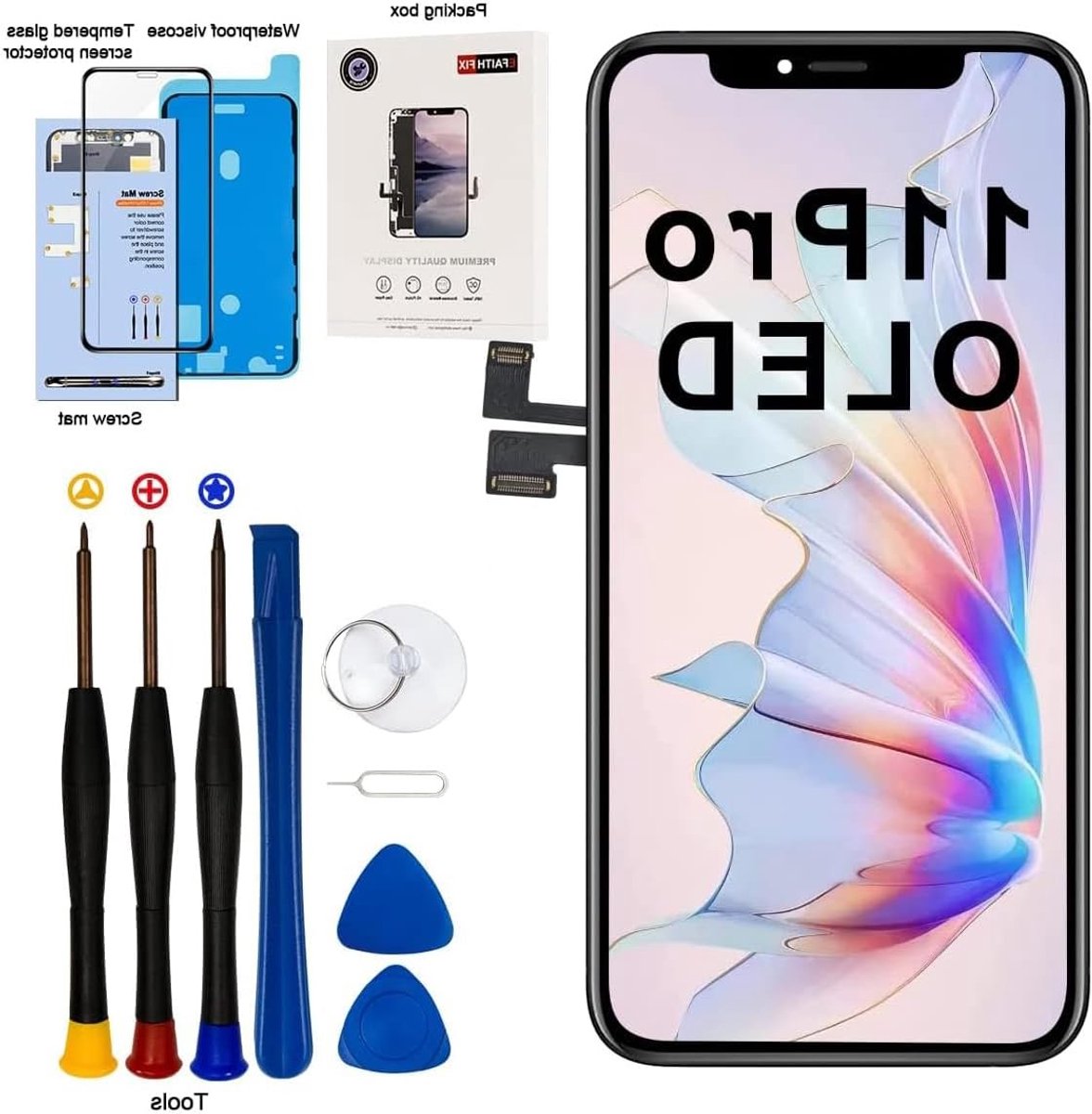 Vervangingsscherm voor iPhone 11 Pro 5.8 Inch OLED Full HD met 3D Touch, Reparatieset en Waterdichte Lijm, Geschikt voor Model A2160/A2217/A2215