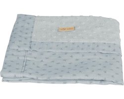 Babydeken Lil Planet - Deken baby Omslagdoek - Baby Comfort - Huidvriendelijk Biologisch Katoen - 80 x 80 cm - Lichtblauw