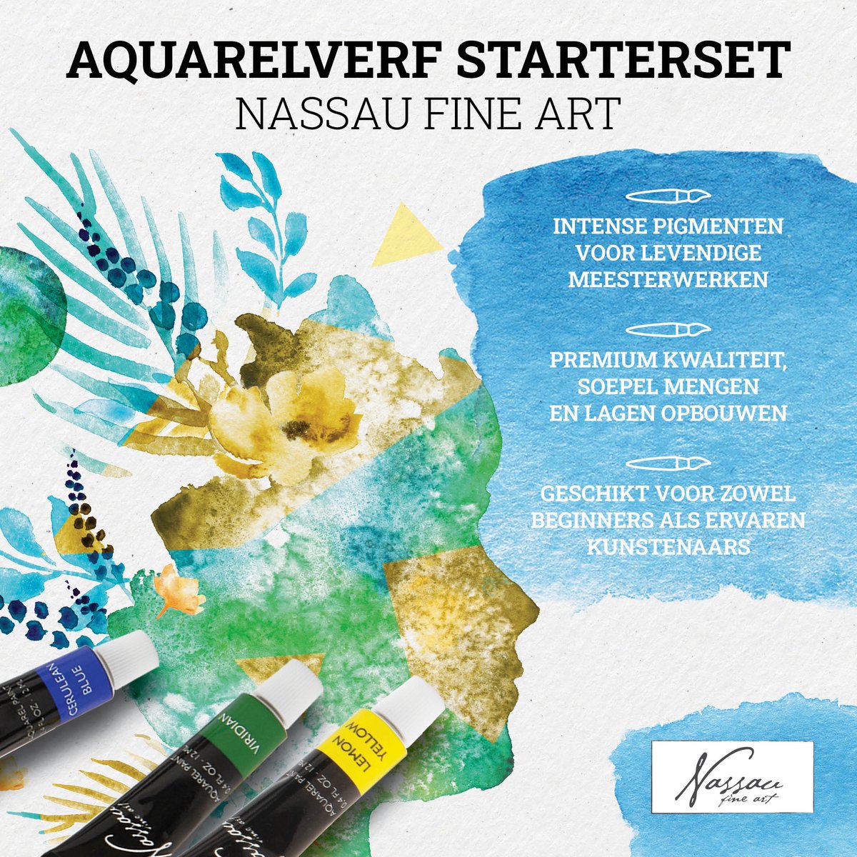 Aquarel Set 13pcs - Hobbyverf - Aquarelverf - Aquarelpapier Blok A4 - Aquarelverf Tubes - Aquarel Penselen - Hobbyverf - HB Potlood - Waterbrush - Schilderpalet — afbeelding 6