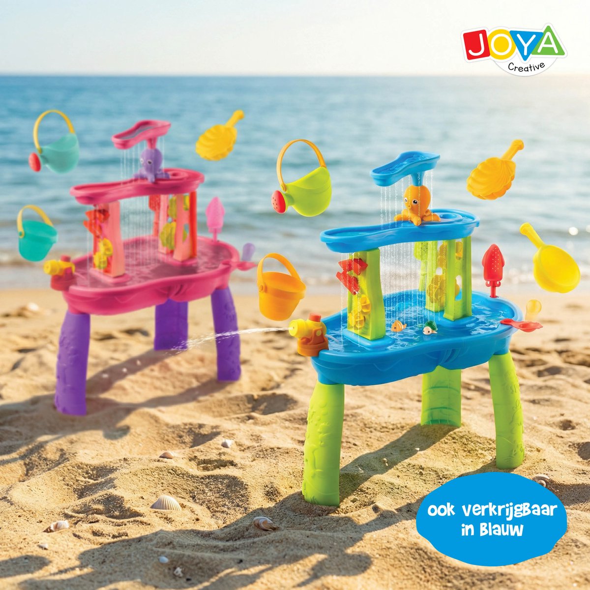 Joya Creative Watertafel Meisjes - Roze Waterspeeltafel - 34-delig accessoire set - Waterval Effect – Afmeting 59x38,5x73 cm – Activiteitentafel met Water Voor Buiten en Tuin — afbeelding 5