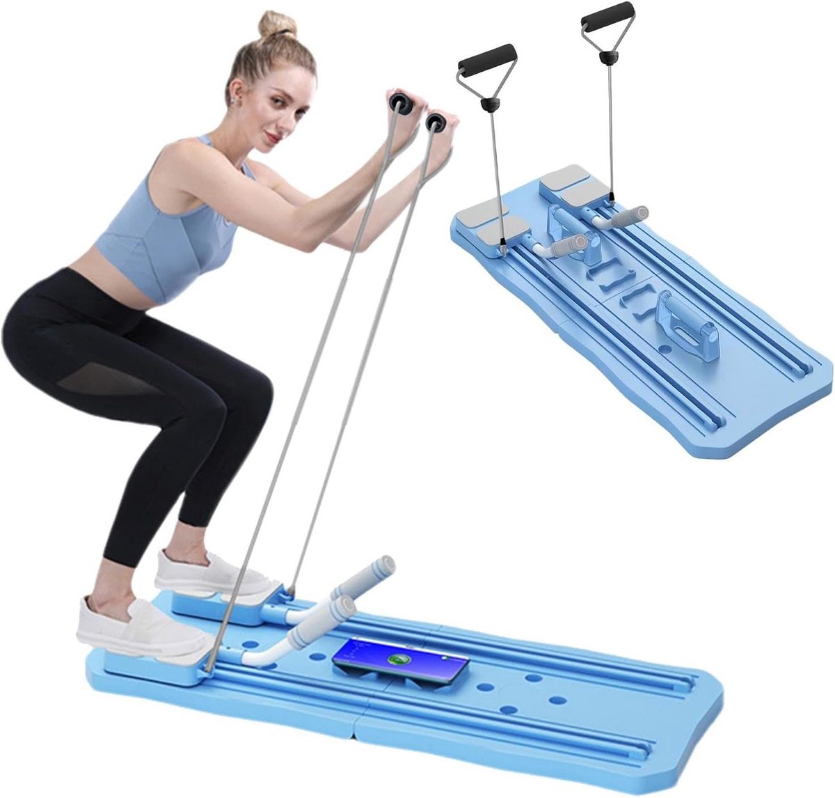 Pilates Board - AB Core trainer - Thuis trainen - Veelzijdige fitnessoplossing - 93 x 36 cm - Blauw