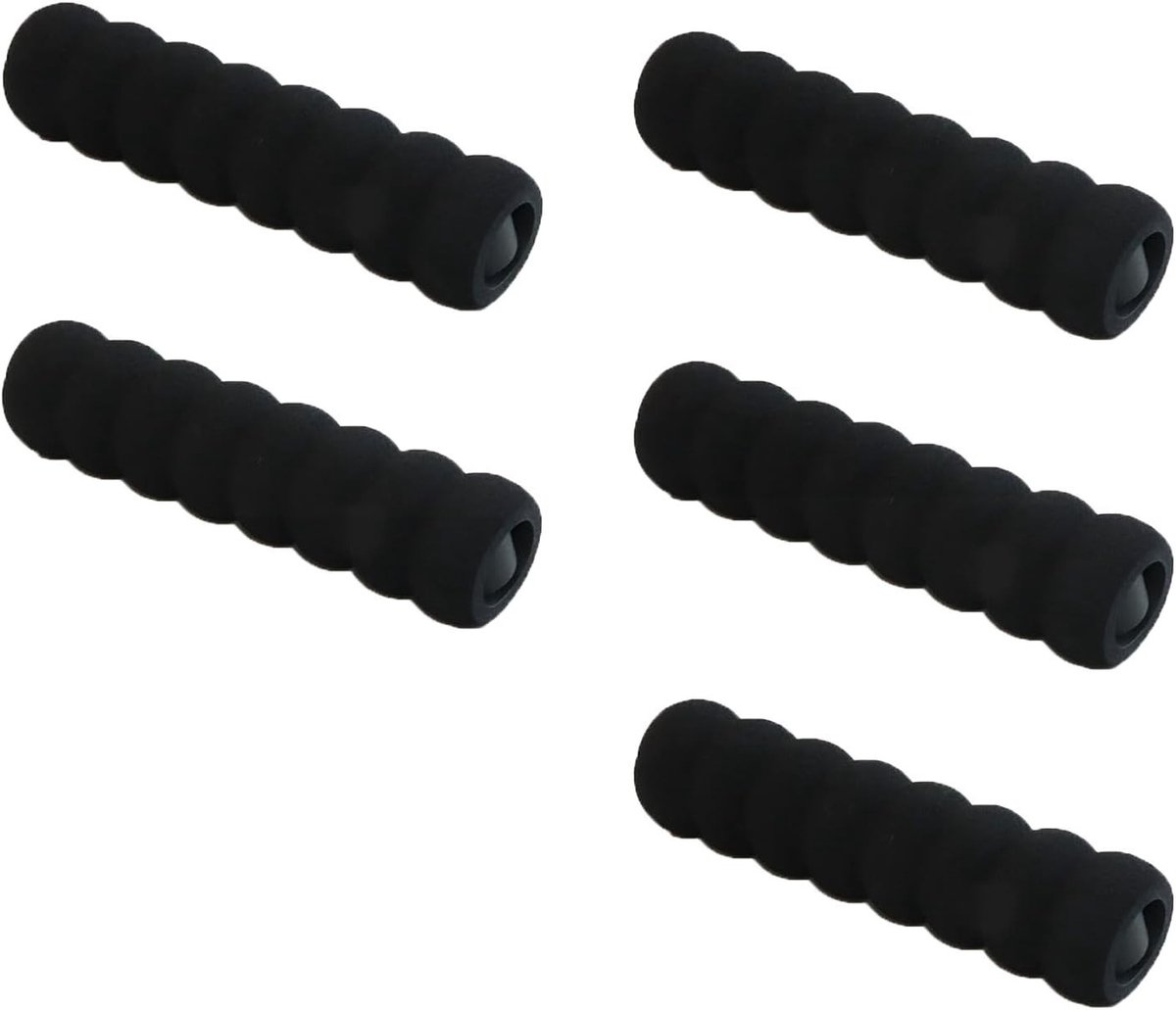Set van 5 beschermhoezen voor deurknoppen, bescherming voor deurhandvatten, kindveilige deurknopbescherming, gemaakt van zwart schuim, voorkomt schade aan meubels en muren.