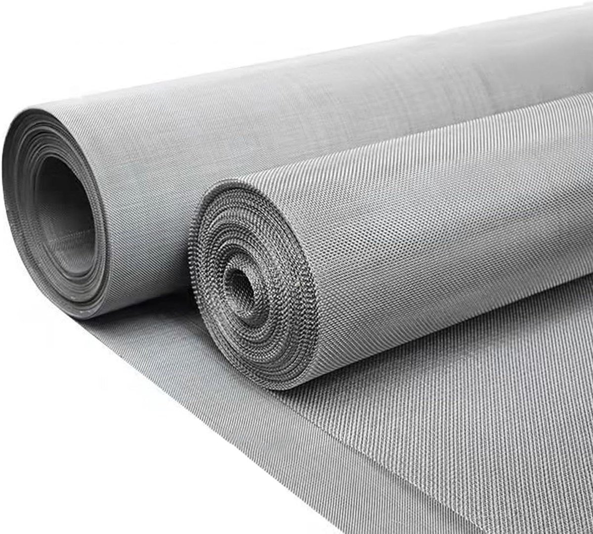 Metalen Gaas Scherm - Roestvrij Staal - Dierenkooi Afscherming - Fijnmazig 20 Mesh - 1x3 Meter - Zilver