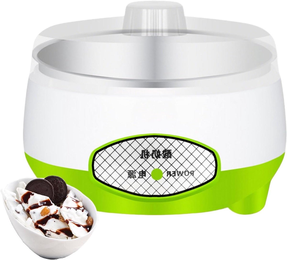 Yoghurtmaker - Fermentatieapparaat - Zelf Yoghurt Maken - Automatische Temperatuurregeling - 1.2 Liter - Groen