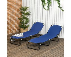 Pugsdrly Set van 2 opvouwbare ligstoelen, tuinligstoelen met 5-traps in hoogte verstelbare rugleuning, belastbaar tot 120 kg