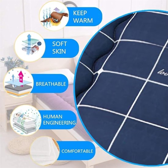 Opvouwbaar Matras - Vloerbed Camping - Comfortabel Slapen - Dikke Vulling Ademend - 150 x 200 cm - C — afbeelding 3