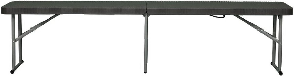 Vouwbank - Bankje - Buiten Zitten - Rotan-effect - 183 cm - Zwart