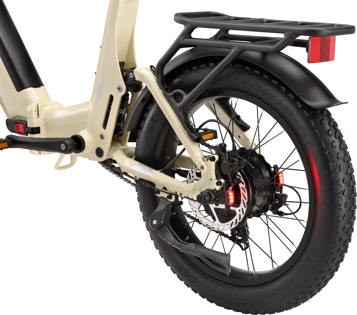 TTGO F7 Elektrische Fiets - 250W Motor - 48V15Ah Accu - 20 Inch Banden Vouwfiets - Max Snelheid 25km/u - Max Bereik 100-120 km - Shimano 7 Versnellingen - Beige thumbnail 5