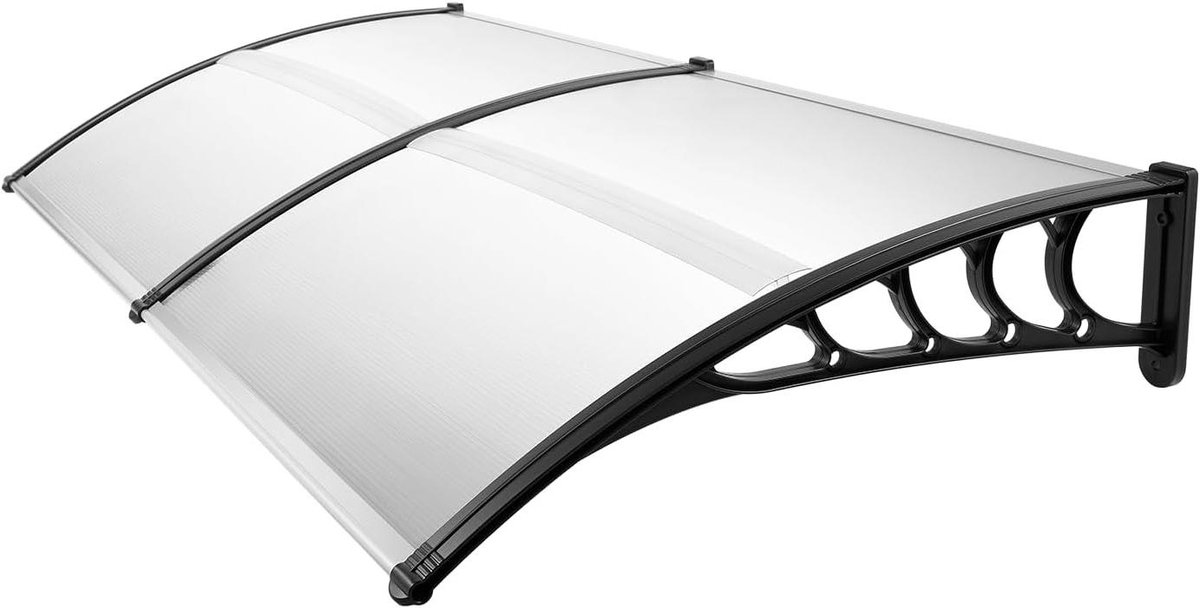 Polycarbonaat Luifel - Overkapping Deur - Bescherming Buiten - UV-bescherming - 200 x 90 cm - Transparant