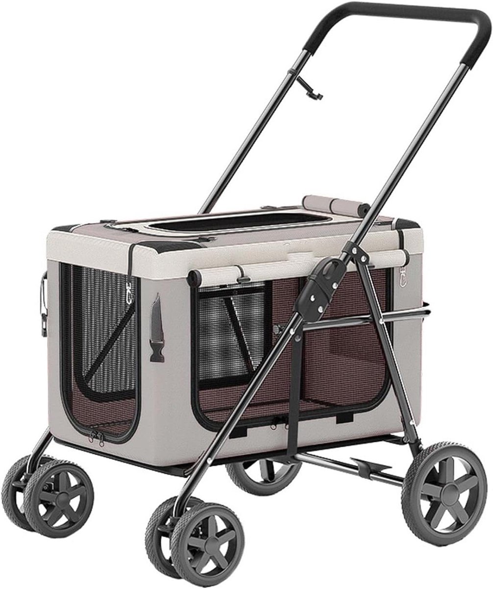 Wandelwagen voor huisdieren - Reisbuggy hond - Comfortabel reizen - Lichtgewicht en opvouwbaar - Tot 20 kg - Zwart