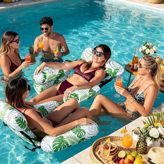Drijvende Zwembadstoel - Opblaasbare Lounger - Zomerse Ontspanning - Lekbestendig Ontwerp - 76x40.5x61cm - Groen — afbeelding 2