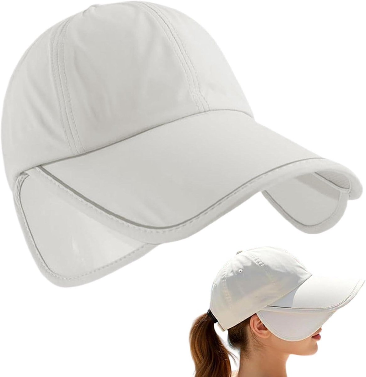 Zonnehoed Dames - Pet Cap - Zon Bescherming - Lichtgewicht Ademend - Verstelbaar - Zwart