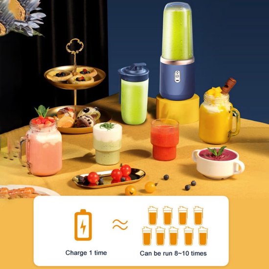 KZQ Draagbare Blender 398 Ml 40W Usb Oplaadbaar Reisblender Voor Smoothies Geschikt Voor Thuis Sport Kantoor En Kamperen van kzq — afbeelding 3