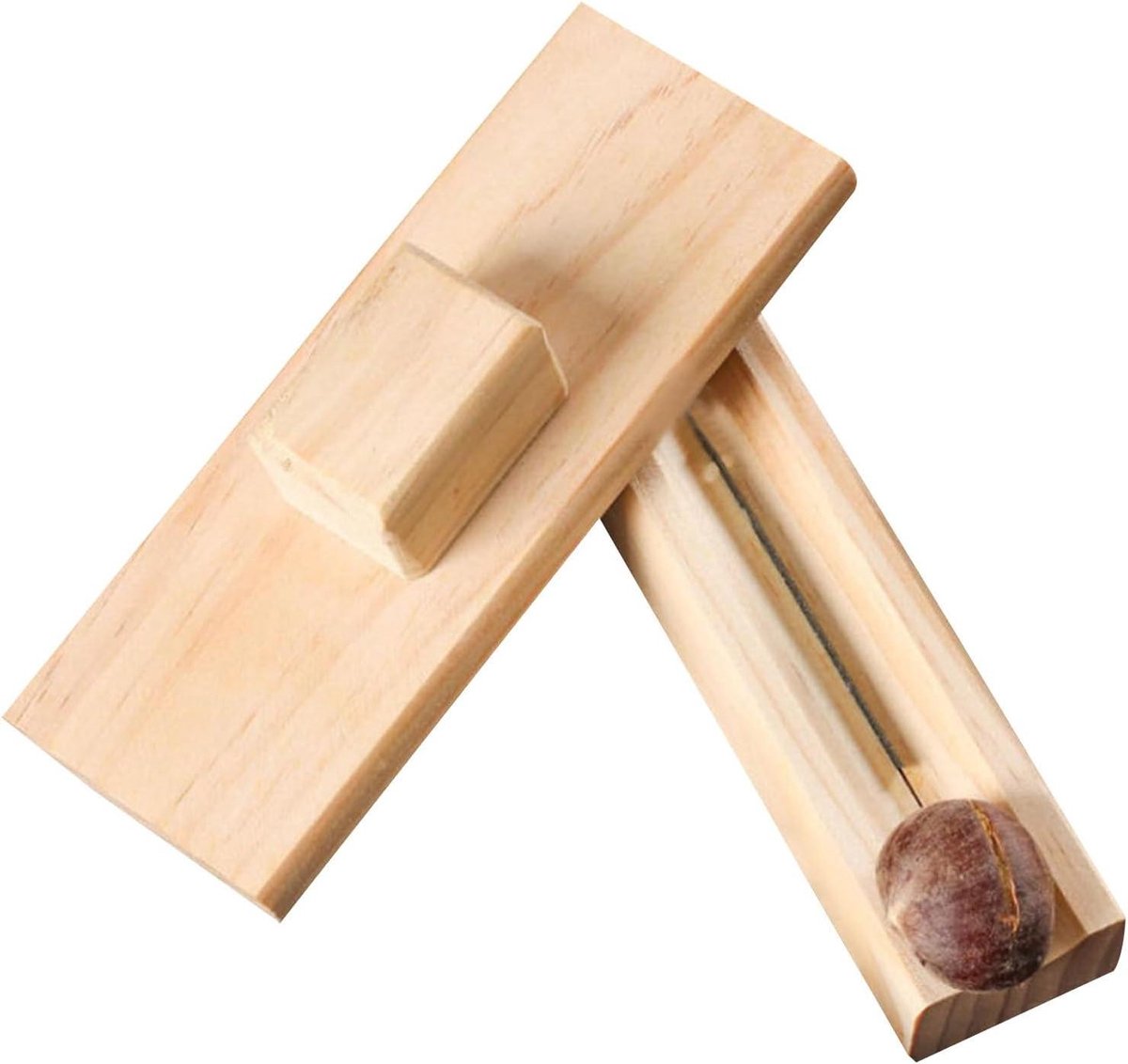 Kastanjesnijder - Notenkraker - Fruit schillen - Handgemaakt van hout - 18 cm - Natuurlijk hout