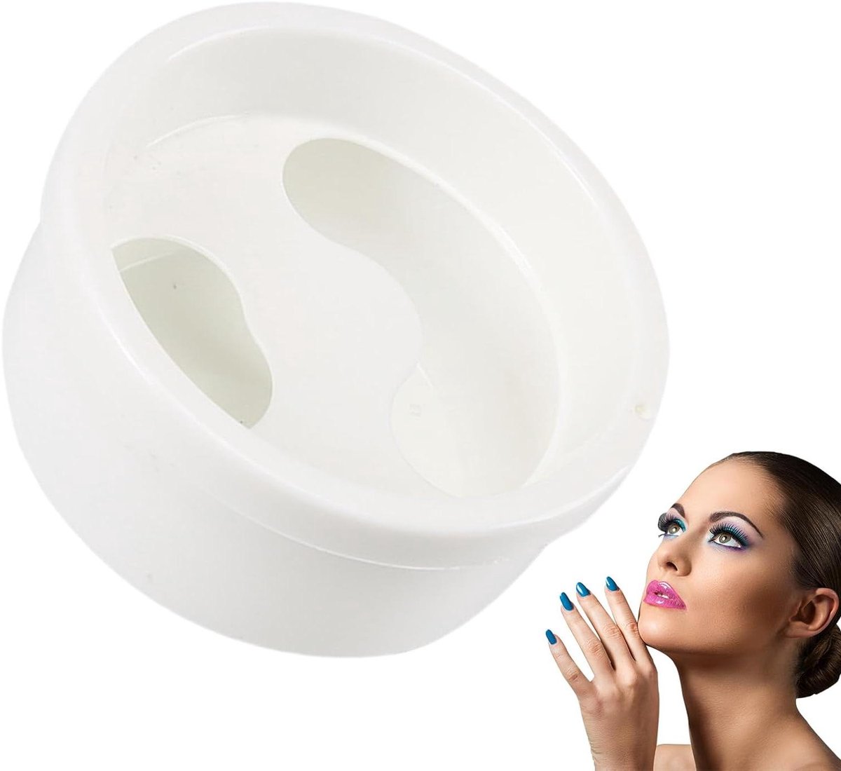 Manicure Kom - Nagelverzorging Tool - Nagels Weeken - Duurzaam ABS Materiaal - 13 x 13 x 7 cm - Wit