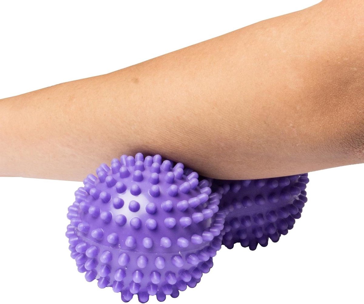 Massage Bal Roller - Spiky Peanut - Spierontspanning Thuis - Stevige Punten - 2 Stuks - Blauw
