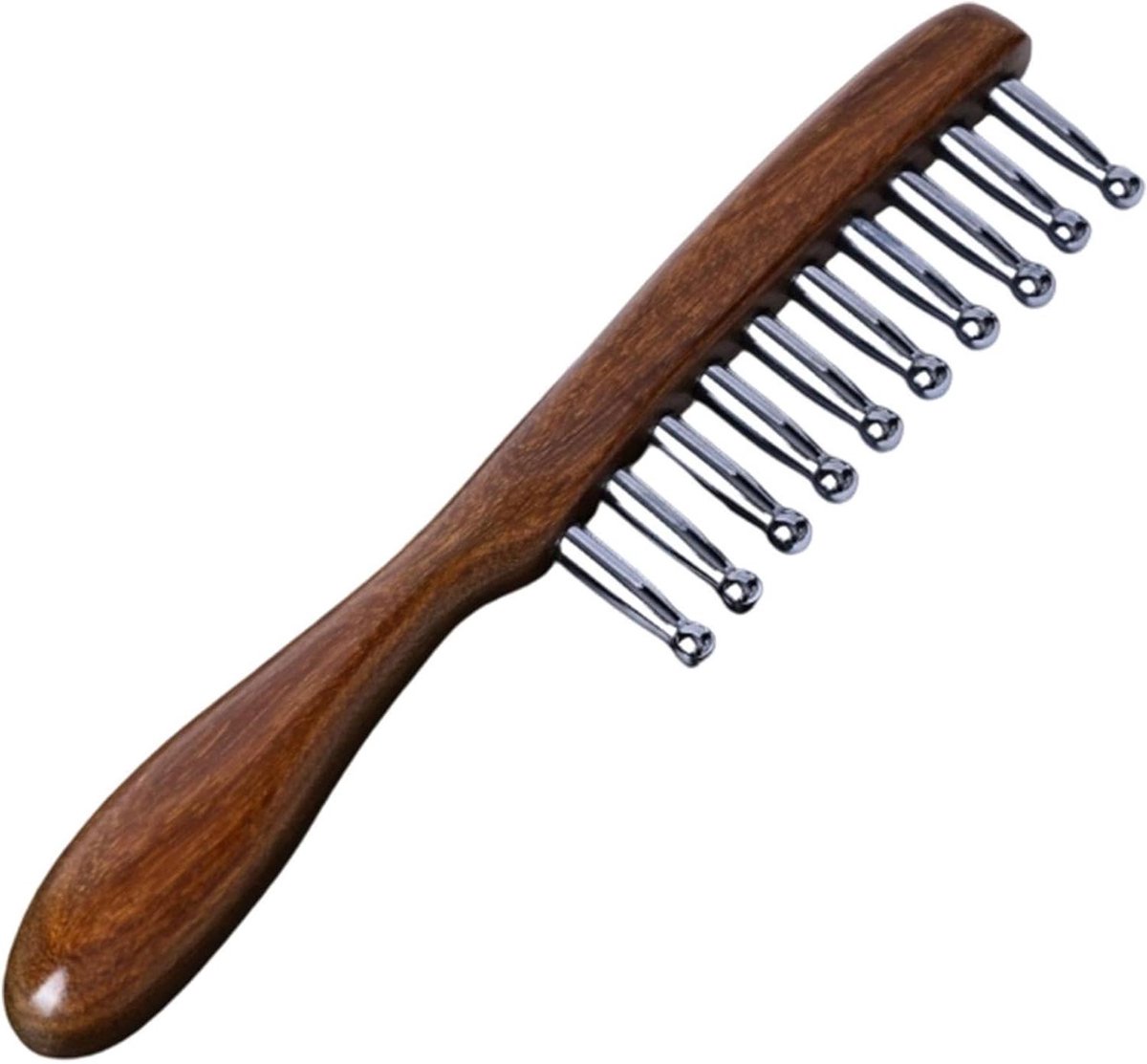 Hoofdhuidmassageborstel - Ontspanningskam - Diepe Ontspanning - Antistatisch Ontwarren - 195 cm - Houtkleurig