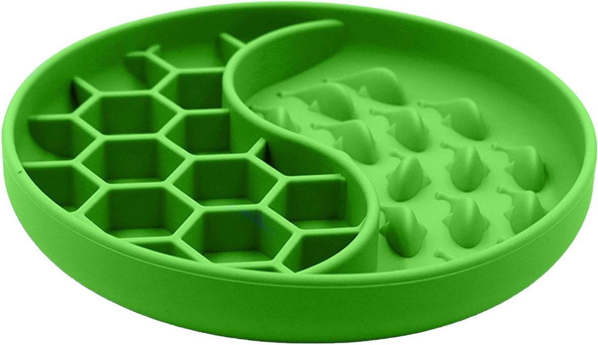 Voerbak Hond - Anti Schrokbak - Langzaam Eten - Zuignap Stabiliteit - 19 cm - Groen