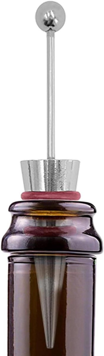Flessen Stopper - Wijn Kurk - Drank Bewaren - Lekvrij Ontwerp - 11.4 x 2 cm - Zilver