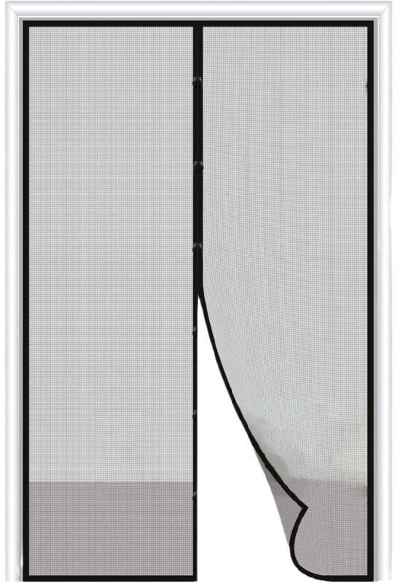 Magnetisch muggennet, geschikt voor balkondeuren, terrasdeuren en kelderdeuren; zelfklevende achterkant geschikt voor eenvoudige installatie; 80 x 210 cm