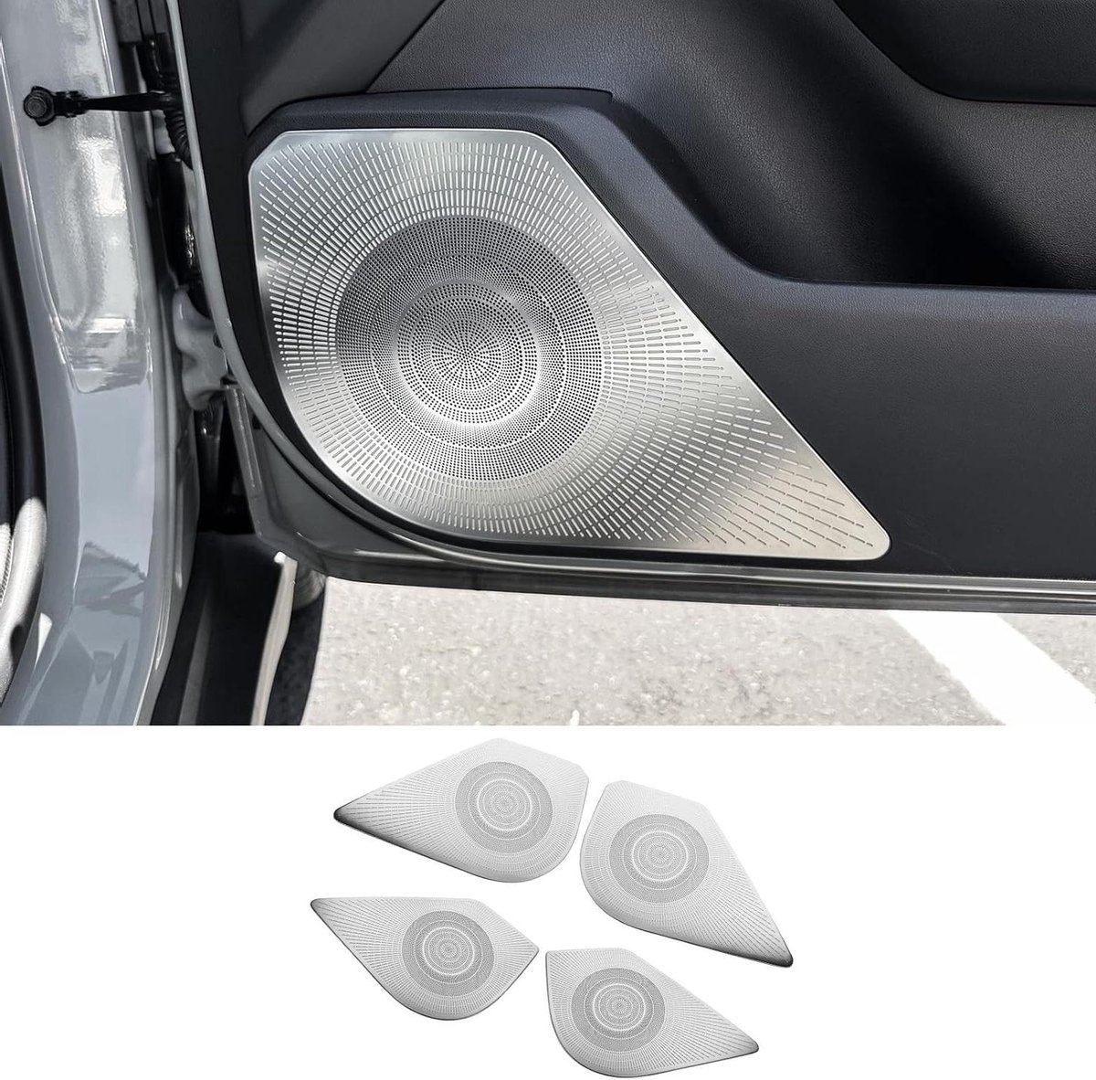 Luidspreker Covers - Audio Trim - Auto Interieur Styling - Roestvrij Staal - 1 Set - Zilver