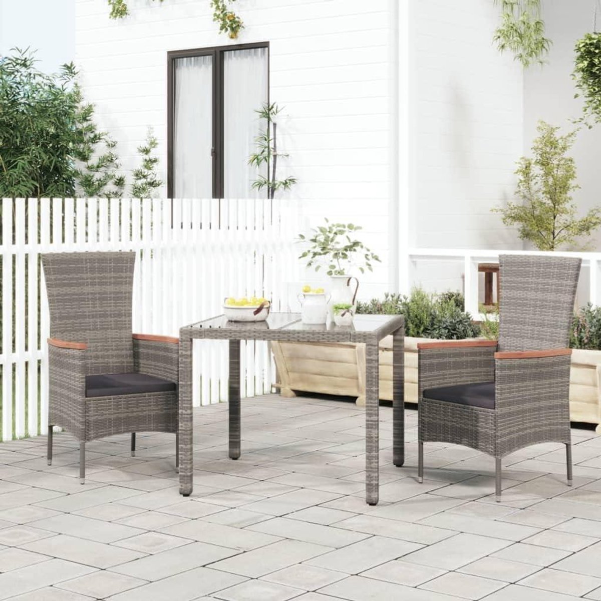 Tuinstoelen met kussen - Loungestoelen polyrotan - Ontspannen in de tuin - Weerbestendig materiaal