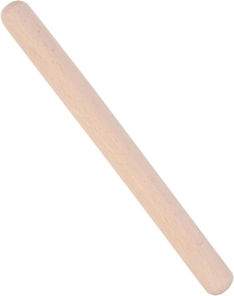 Houten Deegroller - Bakkerij Tool - Gebak Maken - Glad Hout - 39 cm - Natuurlijk