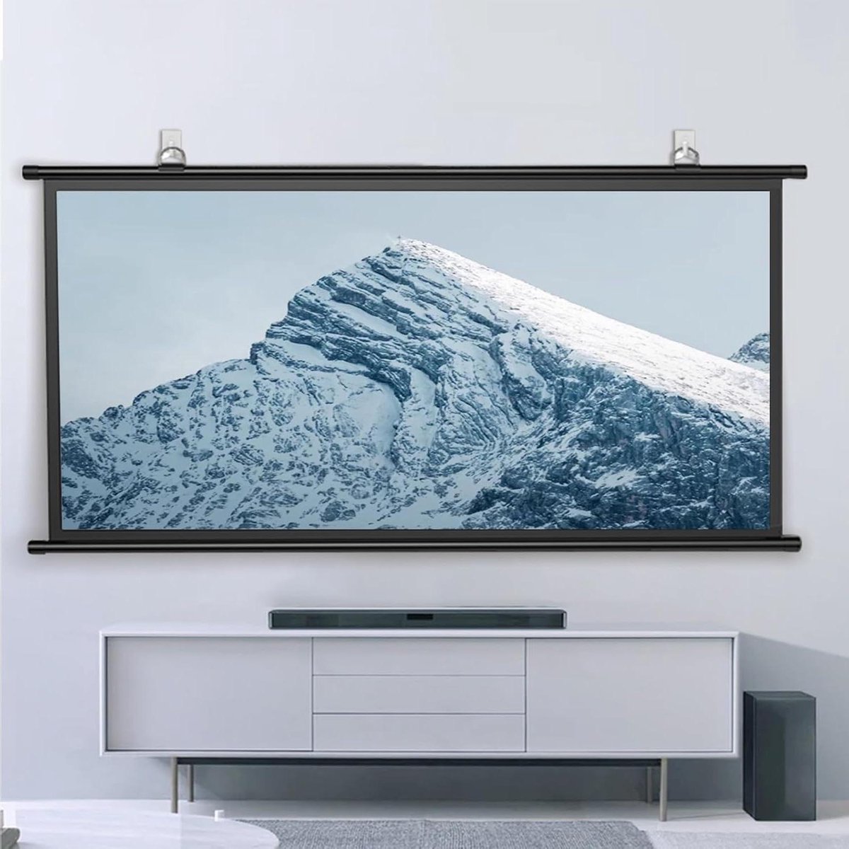 Projectiescherm - Beamer scherm - Home cinema - Kreukvrij polyester - 60 tot 72 inch - Mat wit