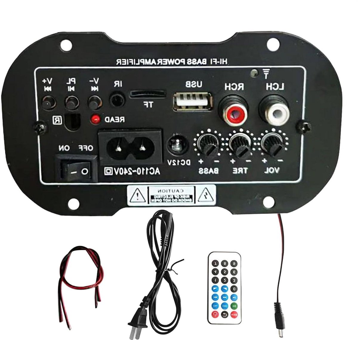 Audio Versterker - Bas Versterker - Muziek Streamen - Draadloze Connectiviteit - 13 cm - Zwart