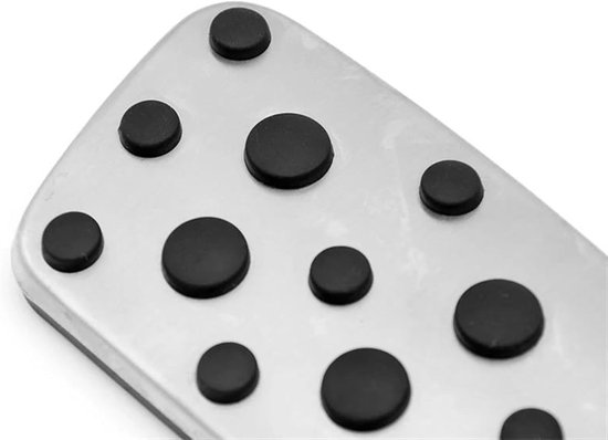 Pedaalhoezen Set - Auto Pedaal Covers - Verbeterde Grip - Roestvrij Staal Rubber - 2 Stuks - Zilver Zwart — afbeelding 4