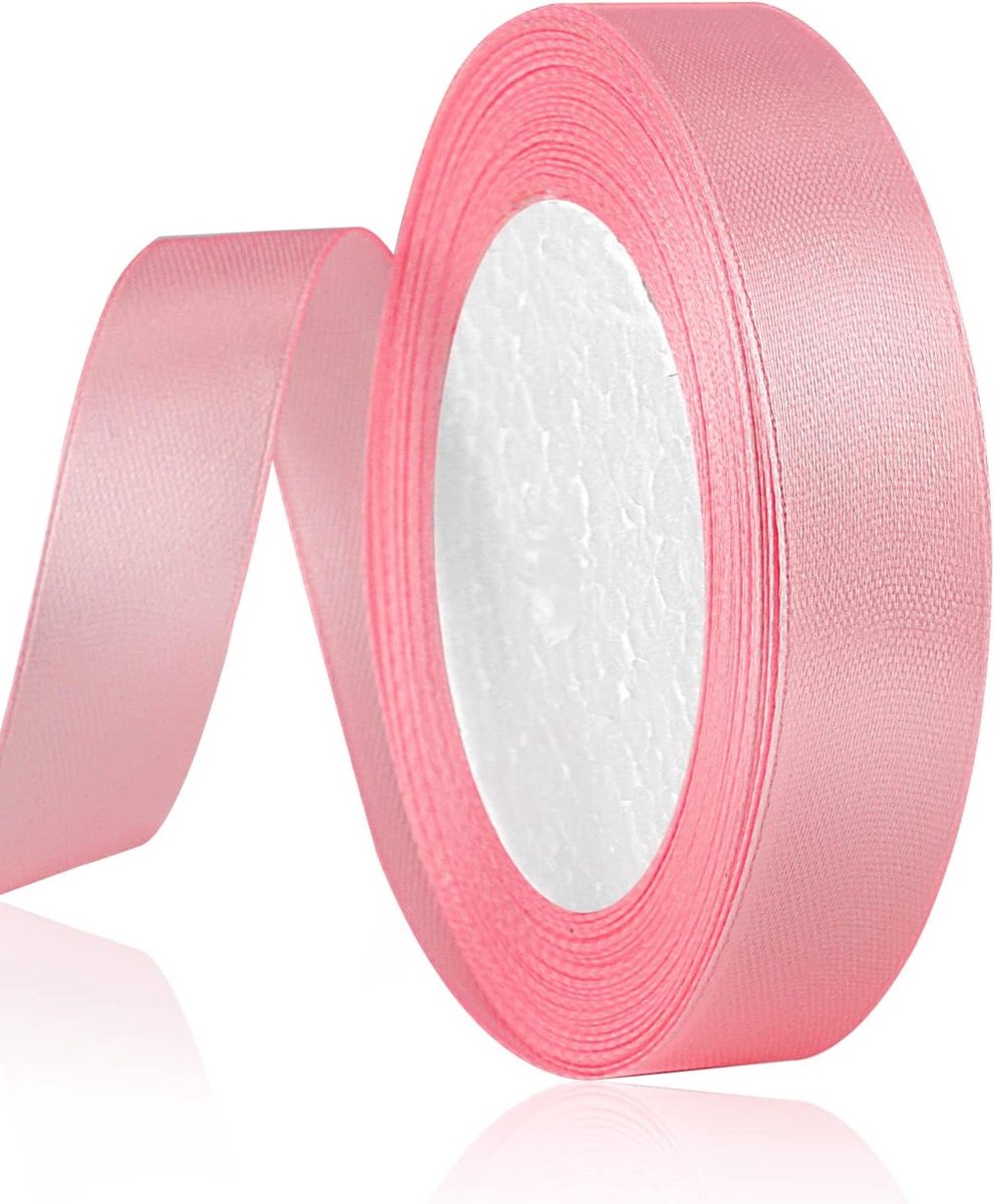 Roze Satijnen Lint 20mm x 22m, Dubbelzijdig Polyester voor Cadeauverpakking, DIY Projecten en Feestdecoratie