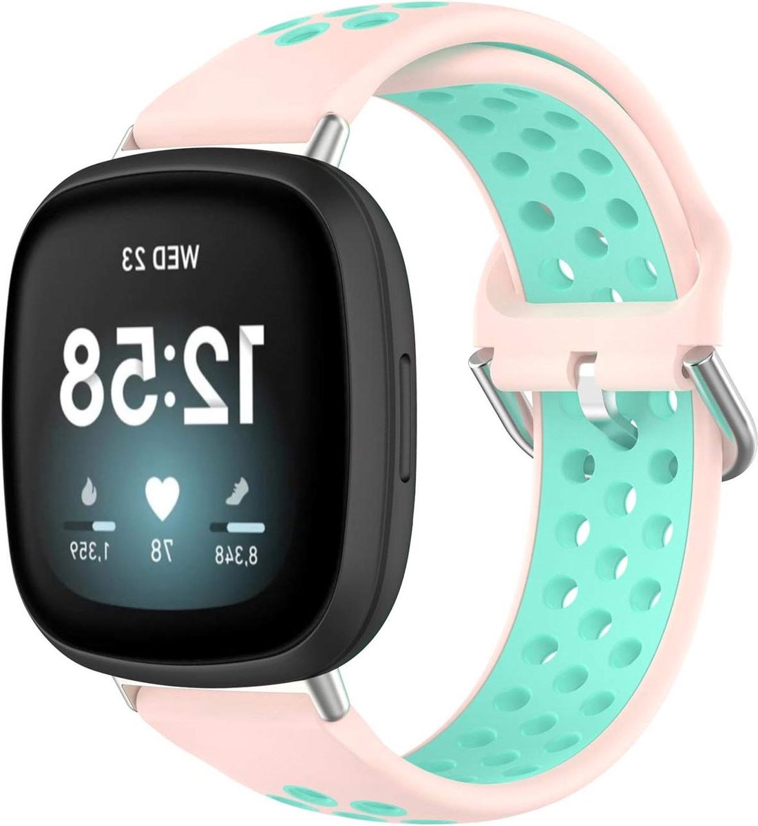 Fitbit Versa 3 band - Fitbit Sense band - Sportactiviteiten - Zachte siliconen - Verstelbaar - Zwart