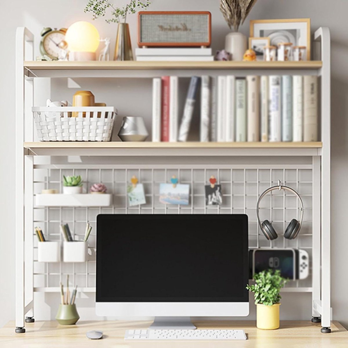 Bureau Organizer - Bureau Rek - Ruimte Maximaliseren - Aanpasbare Organisatie - 55x20x98cm - Wit
