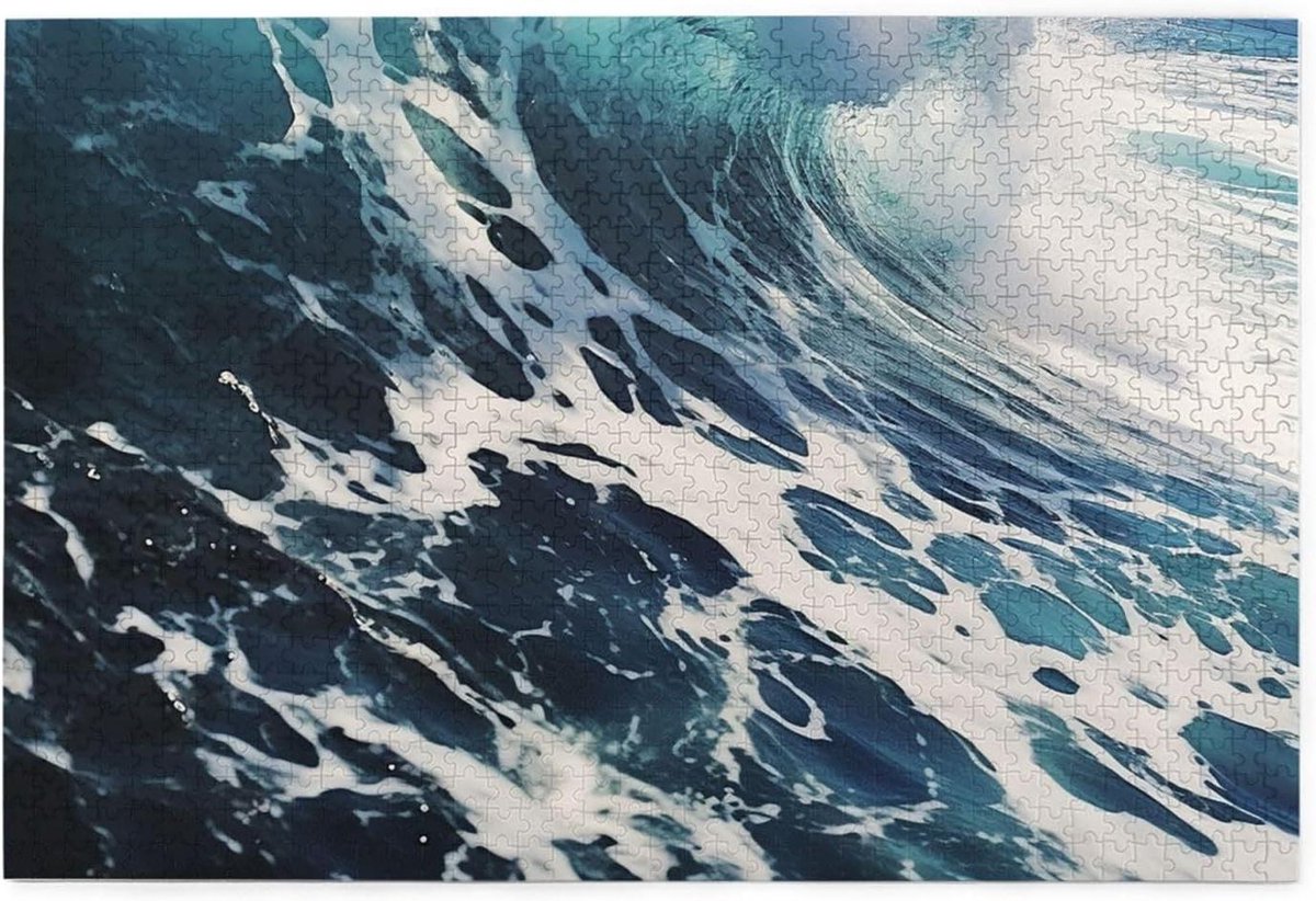 Strand Foam Wave Print 1000 Stuks Legpuzzel Premium Houten Puzzel Geschenken Voor Volwassen Familie Bruiloft Afstuderen Gift Verticale Versie